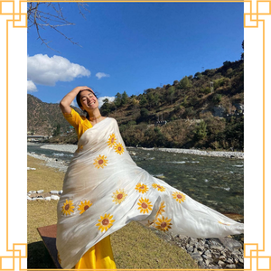 Meilleures ventes de Saree indien et pakistanais imprimé en georgette élégant pour les fêtes d'été glamour - Product Image 4