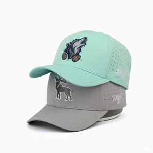 5 Panel <b>Flat</b> Brim Golf Cap Custom Logo Quick Dry Waterproof Laser Cut Ventilation Stretch Fabric Plain Sport <b>Hat</b> Unisex Gorras - Product Image 1