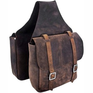 Sac de selle western en cuir véritable pour cheval et moto, fait main, sculpté à la main, avec accessoires en acier inoxydable, taille personnalisable - Product Image 1