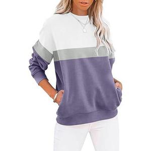 Pull-over d'été tricoté imprimé avec poches, sweat-shirt décontracté à col rond et manches longues, coupe ample et mignonne RRI-WSS-35 - Product Image 6