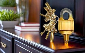 पीतल पैडलॉक पूरी तरह कार्यात्मक हस्तनिर्मित पहेली लॉक कुंजी शैली और सुरक्षा 6 प्रमुख पीतल के संयोजन - Product Image 6