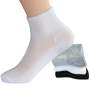 High Quality Men's <b>Socks</b> Mesh Breathable Cotton Male White Black Gray Unisex Casual Short <b>Socks</b> - Product Image 3