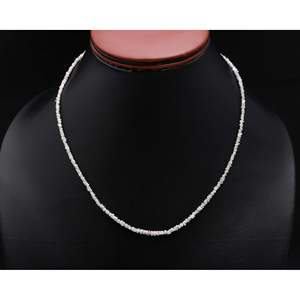 Collier unisexe en argent sterling 925 de 16 pouces avec diamants bruts blancs de 2-3 mm pour un usage quotidien - Product Image 4