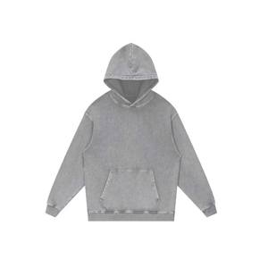 Warm up 450 GSM material de algodón pesado pullover vintage ácido lavado Sudadera con capucha estilo callejero parches personalizados con logotipo de impresión Sudadera con capucha - Product Image 1