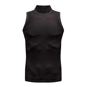 Camiseta sin mangas de baloncesto para correr, chaleco de Fitness de cuello alto de compresión atlética para hombre, camiseta interior sólida para correr sin mangas - Product Image 1