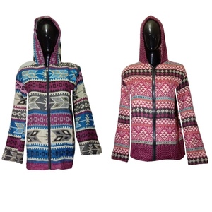 แจ็คเก็ตขนสัตว์พิมพ์ลายดอกไม้หลากสีใส่ได้ทั้งชายและหญิงสำหรับฤดูหนาวแนวโบฮีเมียนอินเดีมีกระดุมและซิปตกแต่งฟรีไซส์2022 - Product Image 1