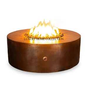 Decorative cutout metal <b>fire</b> <b>pit</b> with intricate laser engraved patterns creating mesmerizing flames and visual ambiance outdoors - Product Image 2