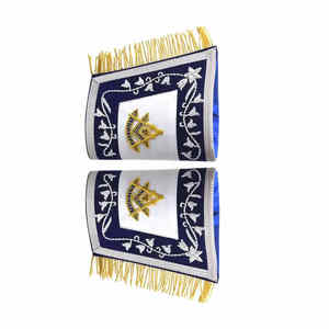 Bordado a mano masónico hecho a medida Regalia Cuff bordado táctico Masonic Regalia Gauntlets para la venta - Product Image 3