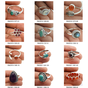 Dainty rouge grenat pierres précieuses 925 argent Sterling forme ronde bagues bijoux en pierres précieuses naturelles bague de fiançailles pour femme et filles - Product Image 2