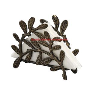 Porte-serviettes en anneau en métal doré de qualité supérieure avec base en bois élégante distributeur de mouchoirs moderne pour Table à manger cuisine Restaurant - Product Image 5