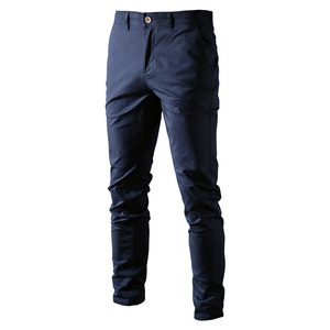 Drops hipping New Casual Baumwoll hose Männlich Solid Slim Fit Gerade Lange Hosen Mode Klassische Business hose für Männer - Product Image 4