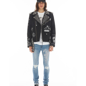 Chaqueta de cuero para hombre estilo motorista Moto Real piel de cordero chaqueta de cuero de alta calidad nuevo diseño de 2024 - Product Image 5