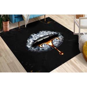 Tapis imprimé Dollar et Lèvres : Motif Dollar moderne, design sensuel, tapis doux non tissé - Product Image 3