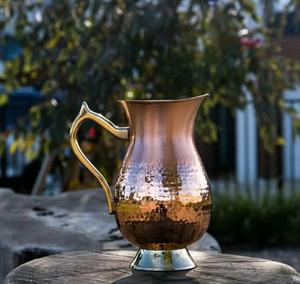 Elegante diseñador Ayurvédico hecho a mano puro cobre Metal jarra tapa función personalizada para agua y vino ecológico Drinkware India - Product Image 2