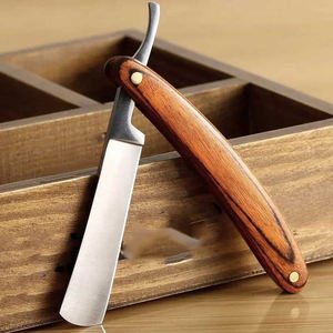 มีดโกนหนวดตรงด้ามจับไม้มีดโกนสแตนเลสสำหรับผู้ชาย - Product Image 5