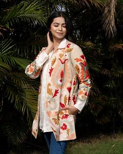 Suzani 2025วินเทจปักลายดอกไม้, แจ็คเก็ตกิโมโนยาวสำหรับผู้หญิงแจ็กเก็ตปักลายดอกไม้ผ้าฝ้ายไซส์เก๋ไก๋สไตล์โบฮีเมียนสำหรับฤดูหนาว - Product Image 4