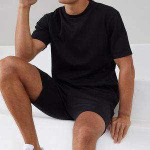 Conjunto Deportivo de Verano para Hombre, Camiseta de Manga Corta con Cuello Redondo y Pantalones Cortos Lisos, Personalizable con Logotipo, Dos Piezas - Product Image 2