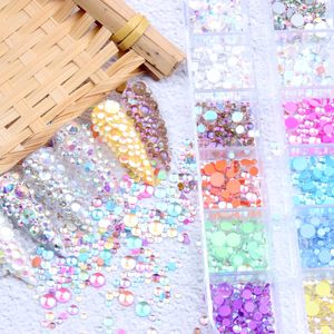 Nouvelles perles <span class=keywords><strong>de</strong></span> sirène Aurora aux couleurs bonbon, strass en cristal à dos plat, 12 grilles, à coller, pour nail art 3D DIY, vêtements et chaussures - Product Image 3