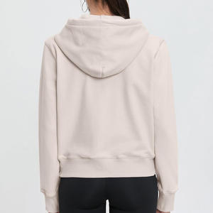 Sudadera con capucha personalizada para mujer con cremallera, ajuste OEM, tela de mezcla de algodón, Impresión de logotipo y Etiqueta Privada, ropa de calle - Product Image 5