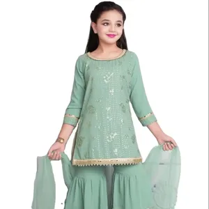 Bé Màu Hồng Cổ Tích Phong Cách Salwar Kameez Trẻ Em Thêu Tại Nhà Máy Bán Buôn Giá Thấp Chất Lượng Tốt Nhất