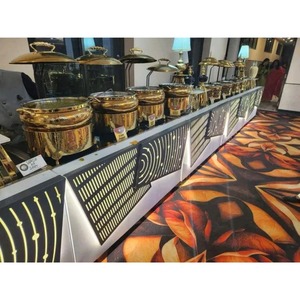 Lujoso Mostrador de buffet para planificadores de bodas Pantalla LED Acabado Premium Diseño portátil para grandes eventos de catering - Product Image 4