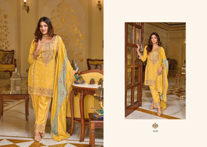 Soie de qualité supérieure avec broderie Travail fantaisie Dupatta Salwar Kameez collection de costumes pakistanais - Product Image 2
