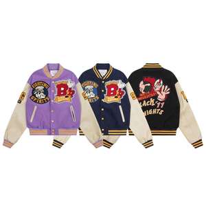 High Street Style Customizable Men's Winter Jacket Outdoor Warm Wool/Polyester Letterman Design Fashionable Windproof Casual - Product Image 3