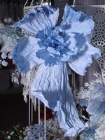 Fleur de mariage géante artificielle personnalisée de grande taille pour événement, fête, accessoire de décoration de fenêtre en papier froissé fait à la main, fête des mères