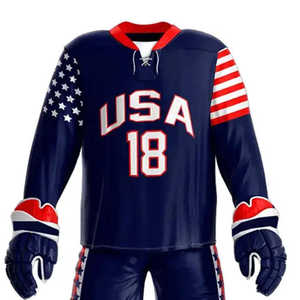 100% poliéster personalizado impreso ropa deportiva transpirable uniforme de Hockey sobre hielo Color personalizado Jersey Número de Hockey desgaste de Hockey sobre hielo - Product Image 3