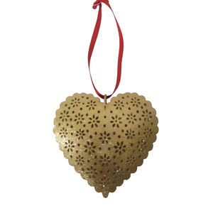 Ornement de Noël en métal en forme de cœur suspendu, plaqué or, style moderne, fait à la main, personnalisé, vente chaude - Product Image 3