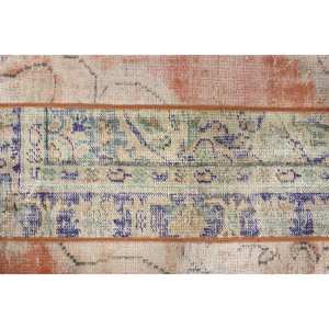 Tapis en laine turque vintage de 19x3 pieds, patchwork beige et orange, tissage plat, support en latex, décor de salle à manger traditionnel écologique - Product Image 5