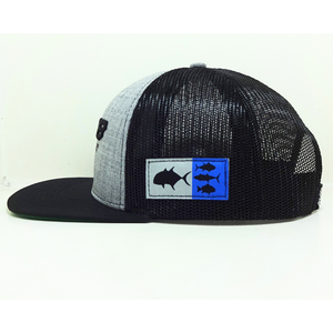 Chapeaux de camionneur brodés de Snapback 6 casquettes structurées par panneau couleur d'underbrim personnalisée bandes intérieures imprimées grises/noires fermeture de Snapback - Product Image 3