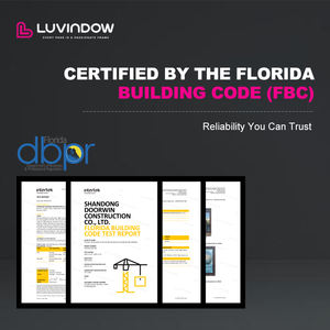 Fenêtres d'ouragan en aluminium architecturales Luvindow mur-rideau en verre feuilleté triple certifié FBC pour bâtiments <span class=keywords><strong>commerciaux</strong></span> - Product Image 3