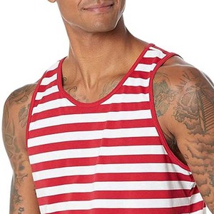 Camisetas Deportivas de Verano en Oferta, Camisetas de Baloncesto para Hombre con Estampado de Rayas, 100% Poliéster, Sin Mangas - Product Image 3