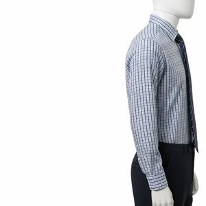 ชุดเดรสผ้าโพลีเอสเตอร์สำหรับผู้ชาย, ชุดเดรสผ้าฝ้ายผสมผ้าโพลีเอสเตอร์แขนยาวเสื้อทำงานเข้ารูปเสื้อทำงานลำลองมีกระดุมสำหรับธุรกิจ - Product Image 2