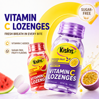 KisKis Vitamin C Added Sugar Free Lozenges Watermelon Flavor Refreshing Fresh Breath Hard Candy