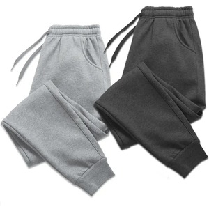 Men's High Waist Anti-Wrinkle Casual <b>Fleece</b> Sweatpants Soft Sports <b>Trouser</b> with Plain Dyed Design - Product Image 1