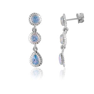 Pendientes de Plata de Ley 925 con Topacio Azul Cielo Natural para Mujer, Shah Gems, Accesorio de Moda - Product Image 1