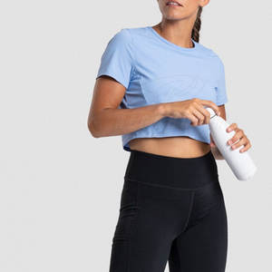 Top corto de alta calidad para mujer, camisetas de algodón duradero transpirable para mujer, Camiseta corta para verano - Product Image 6