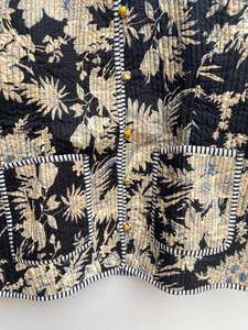 Abrigo de algodón acolchado bohemio para mujer, diseño de cultivo con estampado de bloques suaves, técnica lavada para ropa informal de invierno, Idea de regalo - Product Image 4