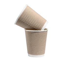 Taza de papel ondulada de 8oz personalizada de la India, cantidad a granel disponible en tazas de café para servir de triple pared de color blanco y negro Kraft - Product Image 1