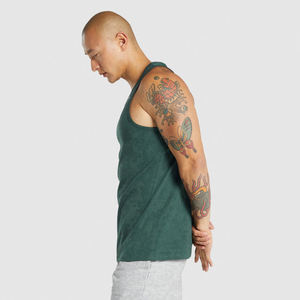 High Quality Customized Logo <b>Men's</b> Gym Training <b>Tank</b> <b>Tops</b> Breathable Knitted Vest for Casual Male Wear Low Price - Product Image 4