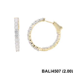 Lujo 2.04ct Diamond Eternity Hoop Pendientes 14K/18K Oro sólido Joyería Premium para mujeres - Product Image 3