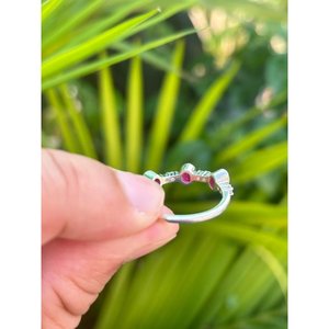 925 <b>Silver</b> Natural Ruby <b>Statement</b> <b>Ring</b> 24K Gold Plated Boho Style Romantic Everyday Wear Gemstone <b>Ring</b> - Product Image 5