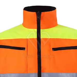 แจ็กเก็ตนิรภัยสะท้อนแสงสะท้อนแสงสะท้อนแสง Hi VIS ปรับแต่งโลโก้ได้ - Product Image 3