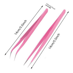 Conception gratuite Logo personnalisé 45 75 90 degrés en acier inoxydable Extensions de cils Pince à épiler Embouts en fibre Volume incurvé Pince à cils - Product Image 2