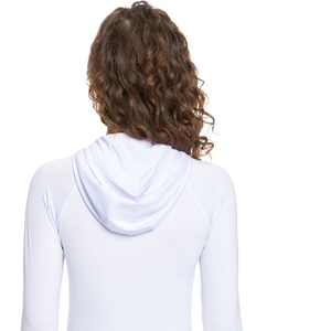 Custom Surfing Long Sleeve <b>Women's</b> White <b>Rash</b> <b>Guard</b> with Hood UPF 50 Breathable Eco-Friendly Spandex OEM - Product Image 5