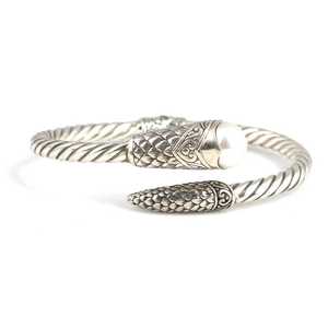 925 Sterling Silver Twisted Clasp <b>Bracelet</b> Elegant Pearl <b>Bangles</b> & <b>Bracelets</b> Collection - Product Image 5