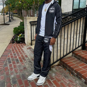 Unisex Custom Stripe Polyester Tracksuit Men's 2-Piece Windbreaker <b>Set</b> with Color <b>Match</b> Sublimation Hoodies Sweatshirt Sweatsuit - Product Image 6