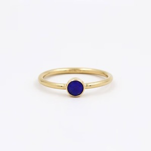 Simple Women's Silver <b>Ring</b> <b>Lapis</b> <b>Lazuli</b> Promise <b>Ring</b> with Gold Filled Fine Sterling Silver and Natural Stone Small Size - Product Image 3